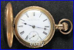 1894 Waltham Grade 1 18s 7j Pocket Watch FANCY STAG Hunter Case Parts/Repair