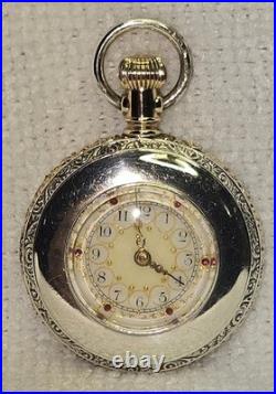 1895-1897 Waltham 0s 7j Grd No. 60 CWC 2 Tone Coin Silver GF Case Ruby Dial Runs