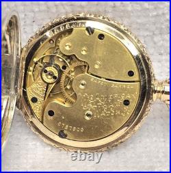 1895-1897 Waltham 0s 7j Grd No. 60 CWC 2 Tone Coin Silver GF Case Ruby Dial Runs
