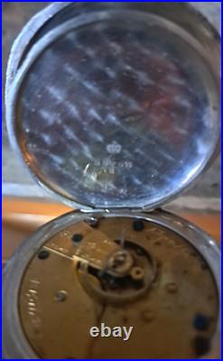 1895 Elgin Coin Silver 18s & 7 j Full Hunter-Pocket Watch-Lever Set Runs Ok