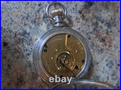 1895 Elgin Coin Silver 18s & 7 j Full Hunter-Pocket Watch-Lever Set Runs Ok