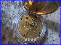 1895 Elgin Coin Silver 18s & 7 j Full Hunter-Pocket Watch-Lever Set Runs Ok