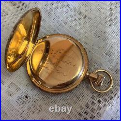 1895 Elgin Grade 131 Solid 14K Gold Scalloped Case Pocket Watch