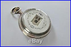 1895 Rare Silver Cased Jump Hour 15 Jewelled Swiss Lever Pocket Watch Working