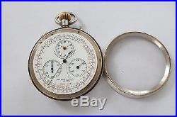 1895 Rare Silver Cased Smith & Son Split Second Chronograph Pocket Watch Working