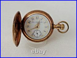 1896 Elgin Pocket Watch 16s 7j Gr 114 J Boss 15yrs GF Hunt Case Fancy Dial Runs
