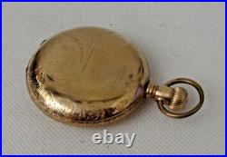 1896 Elgin Pocket Watch 16s 7j Gr 114 J Boss 15yrs GF Hunt Case Fancy Dial Runs