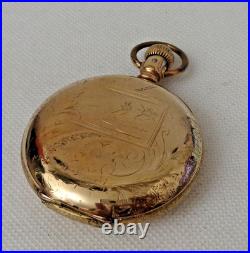 1896 Elgin Pocket Watch 16s 7j Gr 114 J Boss 15yrs GF Hunt Case Fancy Dial Runs