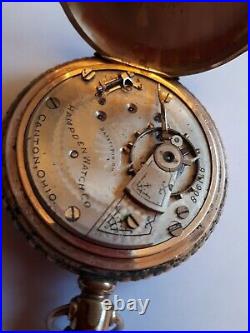1896 Hampden 17J Railroad Pocket Watch Gold Filled Hunter Case