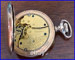 1896 WALTHAM Seaside 15 Jewel Pocket Watch 14K Gold Filled VICTORIAN CASE BOX