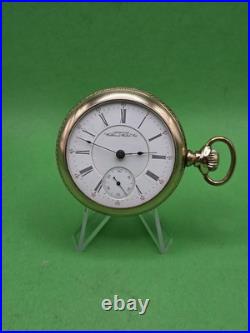 1896 Waltham Crescent St 17 Jewel 18s Pocket Watch Runs Gold Filled Case 17j