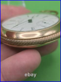 1896 Waltham Crescent St 17 Jewel 18s Pocket Watch Runs Gold Filled Case 17j