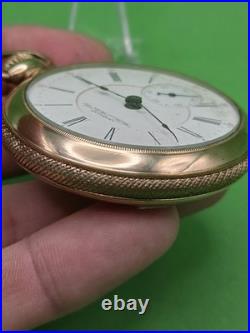 1896 Waltham Crescent St 17 Jewel 18s Pocket Watch Runs Gold Filled Case 17j