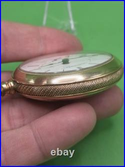 1896 Waltham Crescent St 17 Jewel 18s Pocket Watch Runs Gold Filled Case 17j