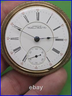 1896 Waltham Crescent St 17 Jewel 18s Pocket Watch Runs Gold Filled Case 17j