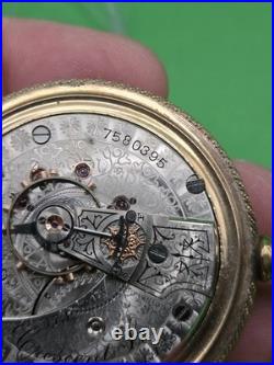 1896 Waltham Crescent St 17 Jewel 18s Pocket Watch Runs Gold Filled Case 17j
