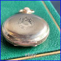 1896 Waltham Grade Seaside 0S 7J Gold Filled Guilloche Hunter Case Pocket Watch
