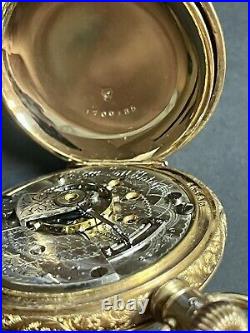 1897 Elgin Overland 163 Pocket Watch, 17j 18s RR, 14K GF Hunting Case, Runs