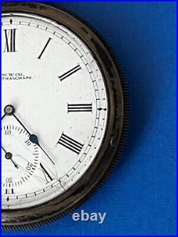 1897 WALTHAM Export Grade Coin Silver Case Pocket Watch 14s runs Nice