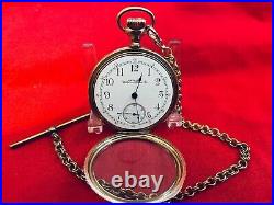 1898 American Waltham 17jewels Pocket Watch 16s Gold Filled Hinge Case Serviced