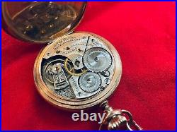1898 American Waltham 17jewels Pocket Watch 16s Gold Filled Hinge Case Serviced
