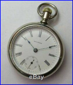 1898 American Waltham 18 Size Pocket Watch In Silver Case Running & Keeping Time