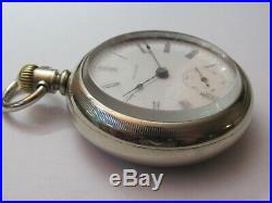 1898 American Waltham 18 Size Pocket Watch In Silver Case Running & Keeping Time