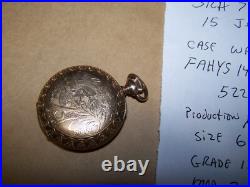 1898 ELGIN 15j 6s Grade 133 Pocketwatch with Fancy Dial FAHYS 14K Hunter