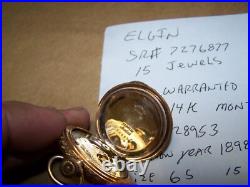 1898 ELGIN 15j 6s Grade 133 Pocketwatch with Fancy Dial FAHYS 14K Hunter