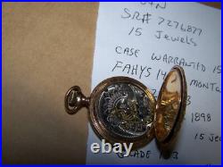 1898 ELGIN 15j 6s Grade 133 Pocketwatch with Fancy Dial FAHYS 14K Hunter