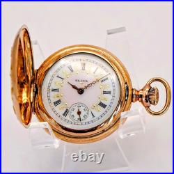 1898 Elgin Dress Ladies Pocket Watch 0s 15J Grade 129 Fancy Case & Dial 14K GF