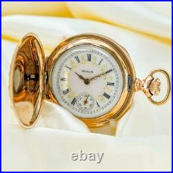 1898 Elgin Dress Ladies Pocket Watch 0s 15J Grade 129 Fancy Case & Dial 14K GF