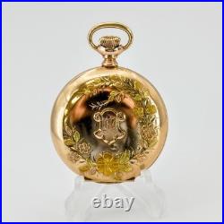 1898 Elgin Dress Ladies Pocket Watch 0s 15J Grade 129 Fancy Case & Dial 14K GF