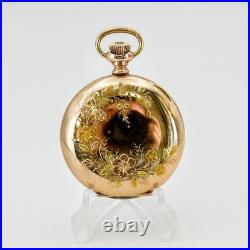 1898 Elgin Dress Ladies Pocket Watch 0s 15J Grade 129 Fancy Case & Dial 14K GF