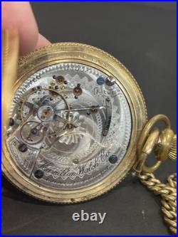1898 Hamilton Pocket Watch Lancaster PA Victory Case WithChain