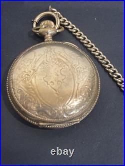 1898 Hamilton Pocket Watch Lancaster PA Victory Case WithChain