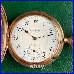 1898 Illinois Sangamo 23 Jewels 16S Two Tone Hunter Case Pocket Watch Scarce