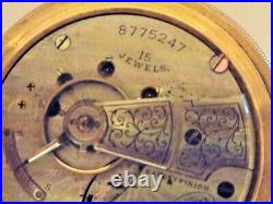 1898 WALTHAM 18s GRADE 820 MODEL 1883 15 JEWEL POCKET WATCH FAHYS HUNTER CASE