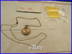 1899 Elgin 7 Jewels 6S Pocket Watch Fob Chain 10k Gold Ladies Orient Case Hunter