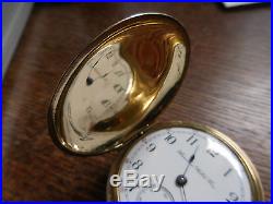1899 Hamilton size 18 pocket watch with engrave hunters case lever set