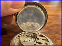 1899 Paul Buhre Antique Russian Imperial Silver Pocket Watch Enamel Dial Working