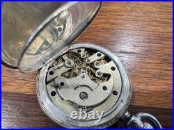 1899 Paul Buhre Antique Russian Imperial Silver Pocket Watch Enamel Dial Working