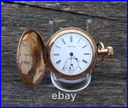 1899 Waltham GF Hunt Case Pocket Watch 6s 15j Gr Seaside Model 1890 Running