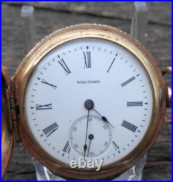 1899 Waltham GF Hunt Case Pocket Watch 6s 15j Gr Seaside Model 1890 Running