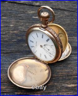 1899 Waltham GF Hunt Case Pocket Watch 6s 15j Gr Seaside Model 1890 Running