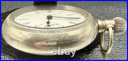 1899 Waltham Model 1883 Pocket Watch 18s 15J Grade 820 Silverode Train Case
