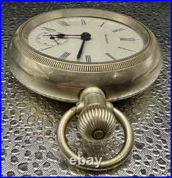1899 Waltham Model 1883 Pocket Watch 18s 15J Grade 820 Silverode Train Case