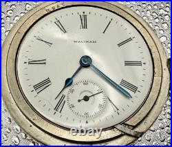 1899 Waltham Model 1883 Pocket Watch 18s 15J Grade 820 Silverode Train Case