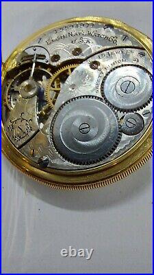 18K solid 750 GOLD Elgin Hunter POCKET Watch 15 Jewel Keystone case. C 1911