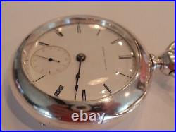18SZ Elgin, Key Wind Pocket Watch, 4oz coin silver Case-1870-Vintage- Serviced